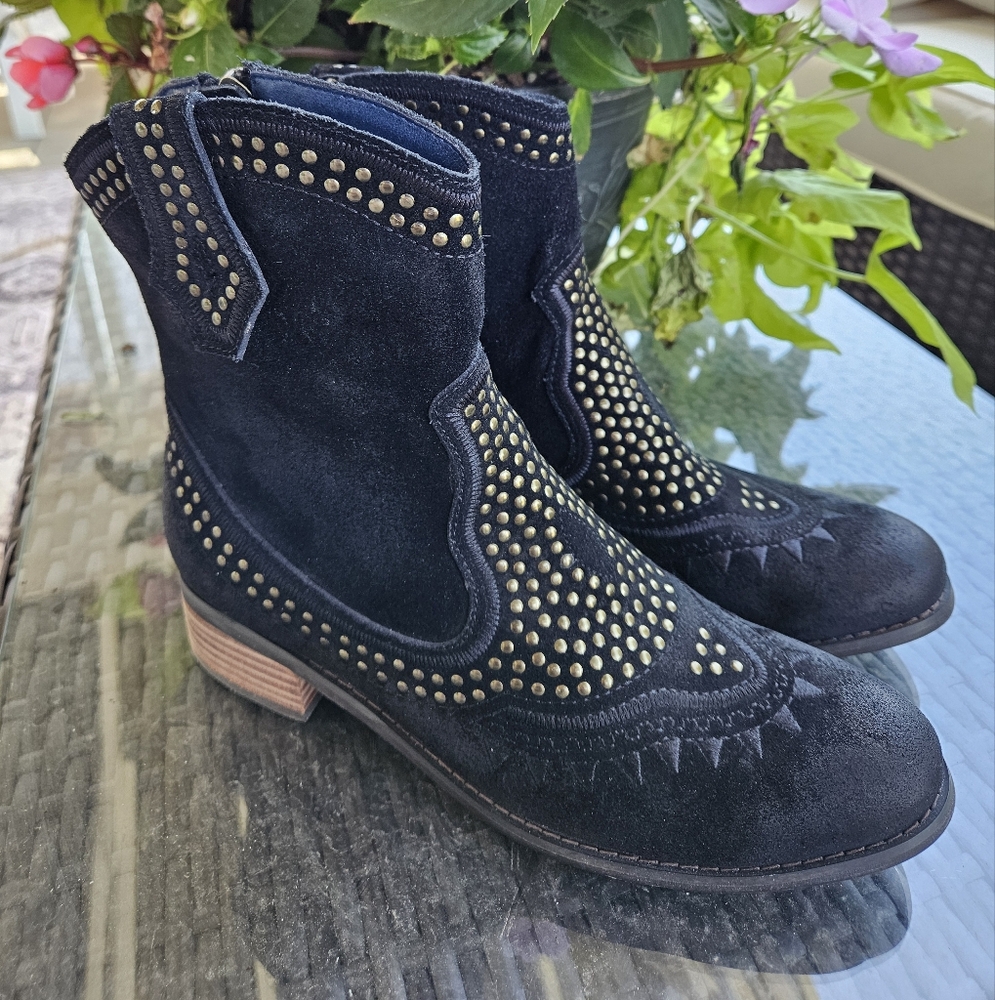 Studded Black Ankle Boots